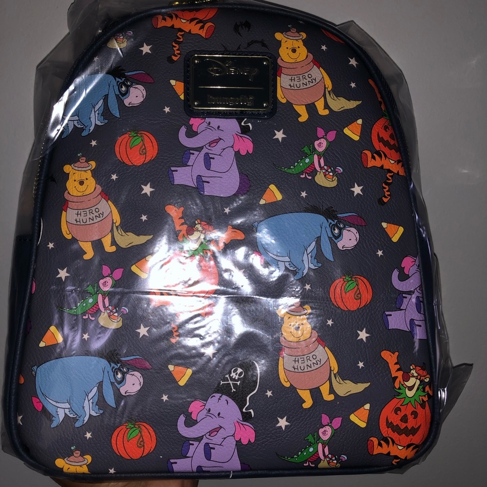 Loungefly Winnie the Pooh Heffalump Halloween AOP Mini Backpack - Picture 2 of 5